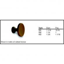 Colonial Bronze 151-15 - Cabinet Knob Hand Finished in Satin Nickel