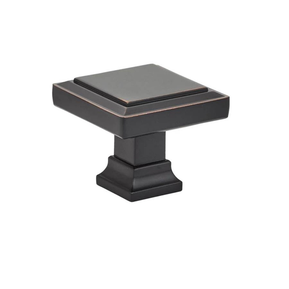 Geometric Square Knob, 1-5/8'', US10B Geometric Square Knob, 1-5/8'', US10B