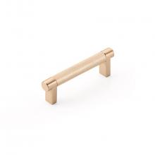 Emtek 84053.RECUS10B.KNSCU - Select Cabinet Pull 4 in C-C, Rectangular Stem US10B, Knurled Bar Satin Copper