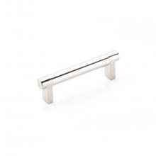 Emtek 84053.RECUS10B.SMSCU - Select Cabinet Pull 4 in C-C, Rectangular Stem US10B, Smooth Bar Satin Copper