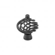 Emtek 76011FB - Wrought Steel Flanders Cabinet Knob, 1-1/4'', FBS