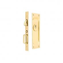 Emtek 210310B - Mort. pocket door keyed lock, US10B