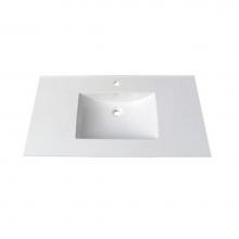 Fairmont Designs TC3-4322W1 - 3cm (1-1/4'') 43'' White Ceramic Top - single hole