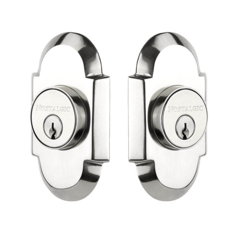 Nostalgic Warehouse Cottage Plate Double Cylinder Deadbolt in Bright Chrome Nostalgic Warehouse Cottage Plate Double Cylinder Deadbolt in Bright Chrome