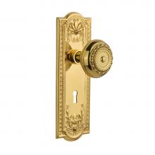 Nostalgic Warehouse 701095 - Nostalgic Warehouse Meadows Plate with Keyhole Single Dummy Meadows Door Knob in Polished Brass