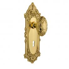 Nostalgic Warehouse 701110 - Nostalgic Warehouse Victorian Plate with Keyhole Passage Victorian Door Knob in Polished Brass