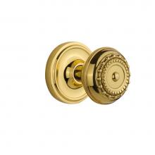 Nostalgic Warehouse 701157 - Nostalgic Warehouse Classic Rosette Privacy Meadows Door Knob in Polished Brass