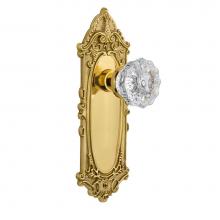 Nostalgic Warehouse 701268 - Nostalgic Warehouse Victorian Plate Double Dummy Crystal Glass Door Knob in Polished Brass