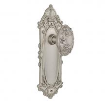 Nostalgic Warehouse 701296 - Nostalgic Warehouse Victorian Plate Passage Victorian Door Knob in Satin Nickel