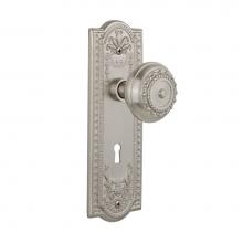 Nostalgic Warehouse 701812 - Nostalgic Warehouse Meadows Plate with Keyhole Privacy Meadows Door Knob in Satin Nickel