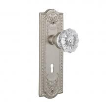 Nostalgic Warehouse 701827 - Nostalgic Warehouse Meadows Plate with Keyhole Privacy Crystal Glass Door Knob in Satin Nickel