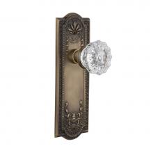 Nostalgic Warehouse 701837 - Nostalgic Warehouse Meadows Plate Privacy Crystal Glass Door Knob in Antique Brass