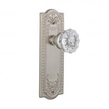 Nostalgic Warehouse 701842 - Nostalgic Warehouse Meadows Plate Passage Crystal Glass Door Knob in Satin Nickel