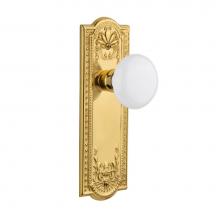 Nostalgic Warehouse 701882 - Nostalgic Warehouse Meadows Plate Double Dummy White Porcelain Door Knob in Polished Brass