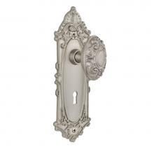 Nostalgic Warehouse 702025 - Nostalgic Warehouse Victorian Plate with Keyhole Passage Victorian Door Knob in Satin Nickel