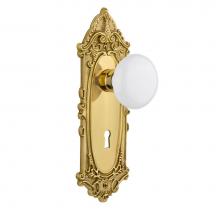 Nostalgic Warehouse 702041 - Nostalgic Warehouse Victorian Plate with Keyhole Single Dummy White Porcelain Door Knob in Polishe