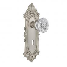 Nostalgic Warehouse 702092 - Nostalgic Warehouse Victorian Plate with Keyhole Privacy Crystal Glass Door Knob in Satin Nickel