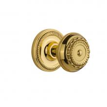 Nostalgic Warehouse 702508 - Nostalgic Warehouse Rope Rosette Passage Meadows Door Knob in Polished Brass