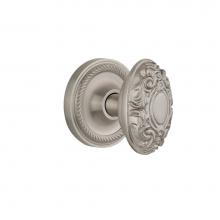 Nostalgic Warehouse 702534 - Nostalgic Warehouse Rope Rosette Passage Victorian Door Knob in Satin Nickel