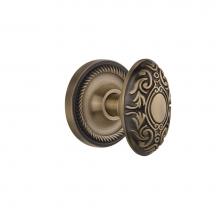 Nostalgic Warehouse 702540 - Nostalgic Warehouse Rope Rosette Double Dummy Victorian Door Knob in Antique Brass