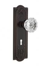 Nostalgic Warehouse 703259 - Nostalgic Warehouse Meadows Plate with Keyhole Privacy Crystal Glass Door Knob in Timeless Bronze