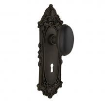 Nostalgic Warehouse 704027 - Nostalgic Warehouse Victorian Plate with Keyhole Privacy Homestead Door Knob in Oil-Rubbed Bronze