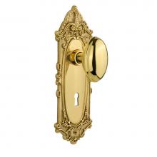 Nostalgic Warehouse 704030 - Nostalgic Warehouse Victorian Plate with Keyhole Passage Homestead Door Knob in Polished Brass