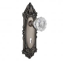 Nostalgic Warehouse 704120 - Nostalgic Warehouse Victorian Plate with Keyhole Privacy Crystal Glass Door Knob in Antique Pewter