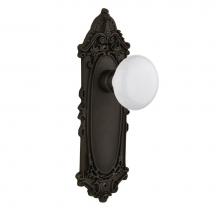 Nostalgic Warehouse 704129 - Nostalgic Warehouse Victorian Plate Privacy White Porcelain Door Knob in Oil-Rubbed Bronze