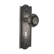 Nostalgic Warehouse 704296 - Nostalgic Warehouse Meadows Plate with Keyhole Privacy Meadows Door Knob in Antique Pewter