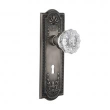 Nostalgic Warehouse 704312 - Nostalgic Warehouse Meadows Plate with Keyhole Privacy Crystal Glass Door Knob in Antique Pewter