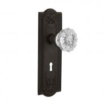 Nostalgic Warehouse 704313 - Nostalgic Warehouse Meadows Plate with Keyhole Privacy Crystal Glass Door Knob in Oil-Rubbed Bronz