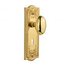 Nostalgic Warehouse 704344 - Nostalgic Warehouse Meadows Plate with Keyhole Privacy Homestead Door Knob in Polished Brass