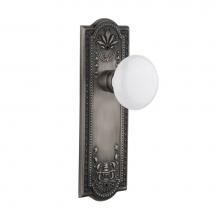 Nostalgic Warehouse 704418 - Nostalgic Warehouse Meadows Plate Passage White Porcelain Door Knob in Antique Pewter