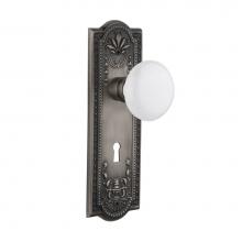 Nostalgic Warehouse 704426 - Nostalgic Warehouse Meadows Plate with Keyhole Passage White Porcelain Door Knob in Antique Pewter