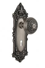 Nostalgic Warehouse 705133 - Nostalgic Warehouse Victorian Plate with Keyhole Passage Egg & Dart Door Knob in Antique Pewte