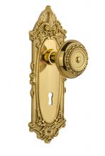 Nostalgic Warehouse 705141 - Nostalgic Warehouse Victorian Plate with Keyhole Passage Meadows Door Knob in Polished Brass