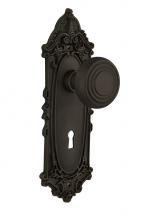 Nostalgic Warehouse 707341 - Nostalgic Warehouse Victorian Plate with Keyhole Passage Deco Door Knob in Oil-Rubbed Bronze