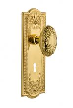 Nostalgic Warehouse 707720 - Nostalgic Warehouse Meadows Plate with Keyhole Privacy Victorian Door Knob in Polished Brass