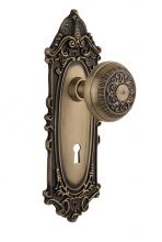 Nostalgic Warehouse 707741 - Nostalgic Warehouse Victorian Plate with Keyhole Privacy Egg & Dart Door Knob in Antique Brass