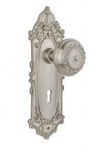 Nostalgic Warehouse 707751 - Nostalgic Warehouse Victorian Plate with Keyhole Privacy Meadows Door Knob in Satin Nickel