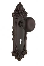 Nostalgic Warehouse 707758 - Nostalgic Warehouse Victorian Plate with Keyhole Privacy New York Door Knob in Timeless Bronze