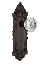 Nostalgic Warehouse 707889 - Nostalgic Warehouse Victorian Plate Passage Crystal Glass Door Knob in Timeless Bronze