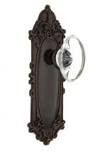 Nostalgic Warehouse 707893 - Nostalgic Warehouse Victorian Plate Passage Oval Clear Crystal Glass Door Knob in Timeless Bronze