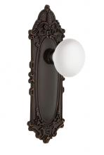 Nostalgic Warehouse 707899 - Nostalgic Warehouse Victorian Plate Passage White Porcelain Door Knob in Timeless Bronze