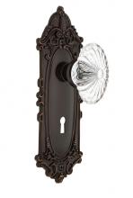 Nostalgic Warehouse 707923 - Nostalgic Warehouse Victorian Plate with Keyhole Passage Oval Fluted Crystal Glass Door Knob in Ti