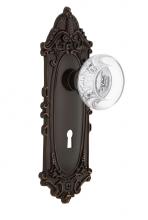 Nostalgic Warehouse 707924 - Nostalgic Warehouse Victorian Plate with Keyhole Passage Round Clear Crystal Glass Door Knob in Ti