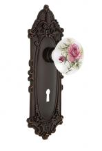 Nostalgic Warehouse 707925 - Nostalgic Warehouse Victorian Plate with Keyhole Passage White Rose Porcelain Door Knob in Timeles