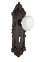 Nostalgic Warehouse 707928 - Nostalgic Warehouse Victorian Plate with Keyhole Passage White Porcelain Door Knob in Timeless Bro