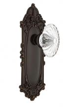 Nostalgic Warehouse 708152 - Nostalgic Warehouse Victorian Plate Privacy Oval Fluted Crystal Glass Door Knob in Timeless Bronze